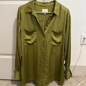 Sezane Maxence Shirt Meadow Green - Size 4